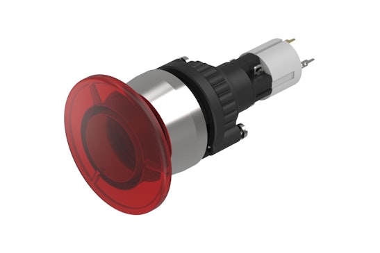 Series 14 Mushroom-head push button, round red lens(HMI Series) (BR14_KS_01)