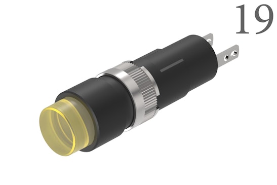 Series 19 Indicator with round yellow lens (BR19_KS_01)
