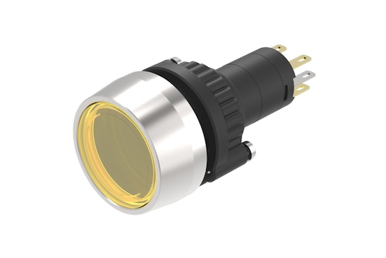Series 14 Illuminated push button, round yellow lens (HMI Series) (BR14_KS_01)