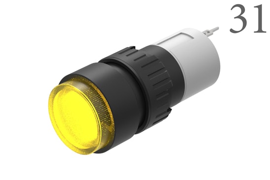 Series 31 Indicator with round yellow lens (BR31_KS_01)