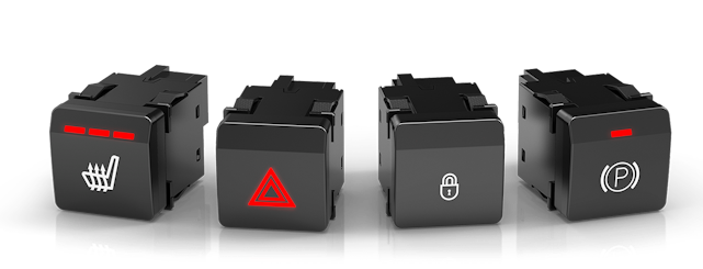 Baureihe 09 Universal-Taste, 4 Tasten mit unterschiedlichen Symbolen