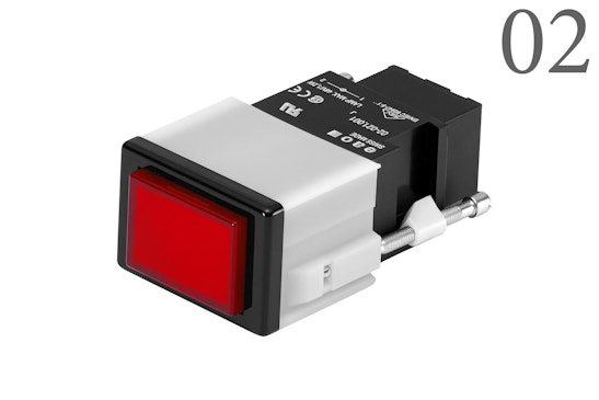 Series 02 Indicator with red round lens (BR02_PB_01)