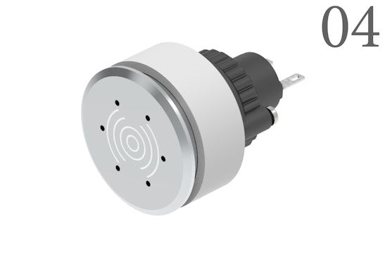 Series 04 Buzzer, round silver (BR04_PB_01)