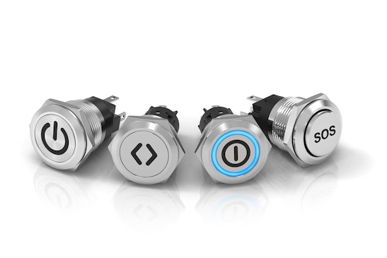 Baureihe 82 Drucktaste, 4 Stück, Silber 316L