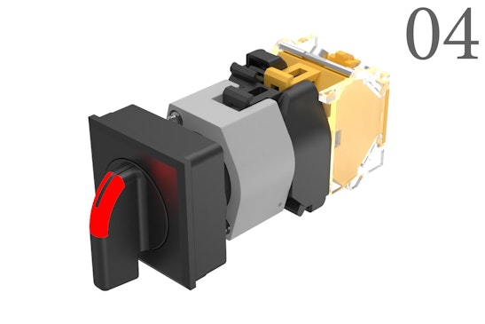 Series 04 Illuminated selector switch, red lens (BR04_KS_01)