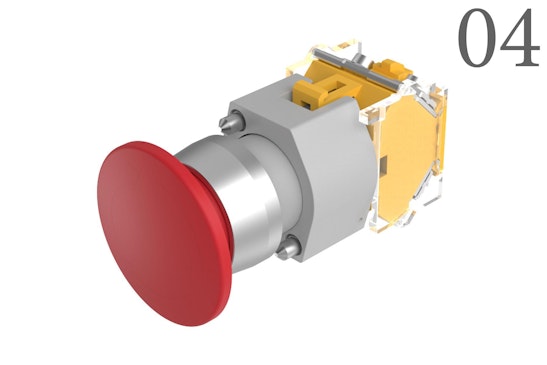 Series 04 Mushroomhead push button red lens (BR04_KS_01)