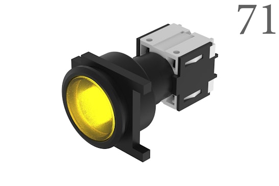 Series 71 Illuminated push button, yellow lens (BR71_KS_01)