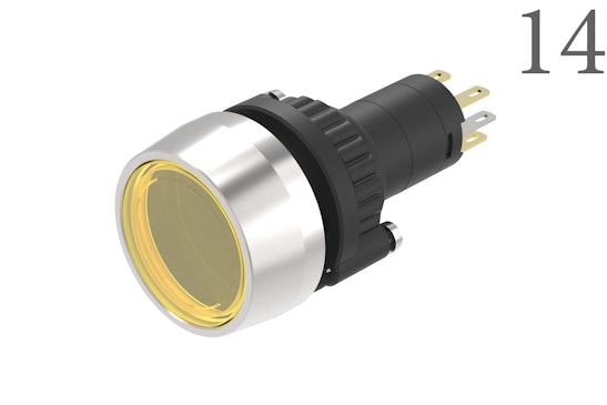 Series 14 Illuminated push button yellow lens (BR14_KS_01)