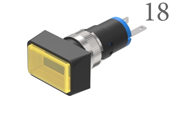 Series 18 Illuminated push button yellow lens (BR18_KS_01)