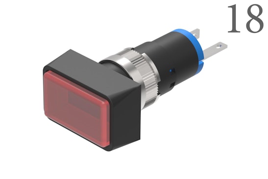 Series 18 Push button red lens (BR18_KS_01)