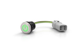 Baureihe 84 Drucktaste Silber mit grünem Symbol