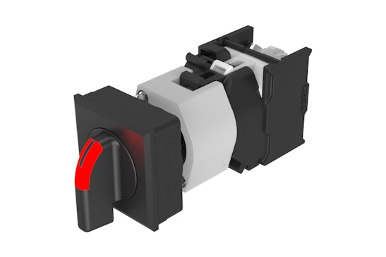 シリーズ04 照光式セレクタースイッチ、赤レンズ（HMIシリーズ）（BR04_KS_01）