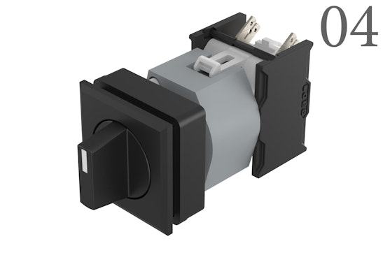 Series 04 Selector switch, black, lever bar colour white (BR04_KS_01)