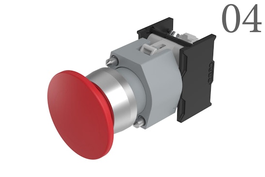 Series 04 Mushroomhead push button red lens (BR04_KS_01)
