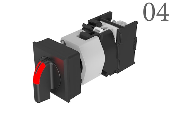 Series 04 Illuminated selector switch, red lens (BR04_KS_01)