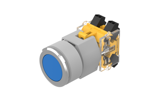 Series 04 Push button wirh round blue lens (HMI Series) (BR04_KS_01)