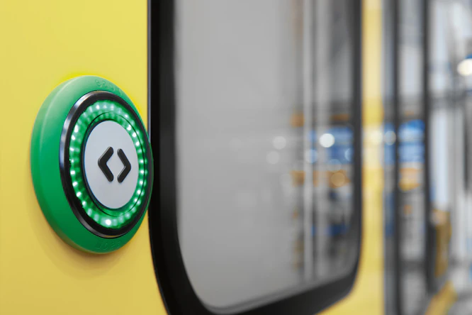 Railway, Passenger access systems, Door opening push button (EAO_BR57_AP_01_00212)