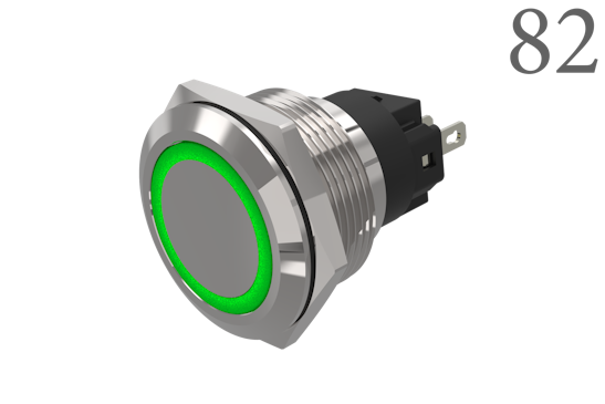 Series 82 Indicator, round green lens  (BR82_KS_01_00232)