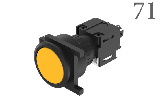 Series 71 Push button yellow lens (BR71_KS_01_00033)