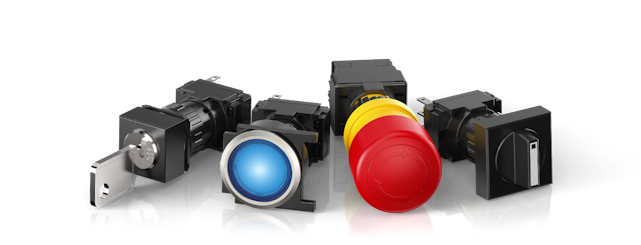 Baureihe 61 Produkte, Schlüsselschalter, Leuchtdrucktaste, NOT-HALT Taste, Wahlschalter