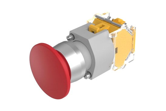 Series 04 Mushroom-head push button with round red lens (HMI Series) (BR04_KS_01)