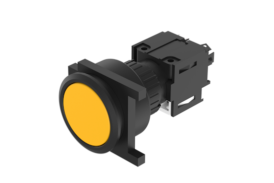 Series 71 Push button with yellow round lens (HMI Series) (BR71_KS_01_00033)