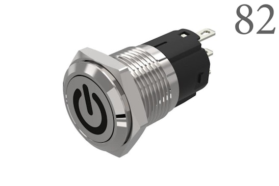 Series 82 Push button , silver with on / off symbol (BR82_KS_01_00257)