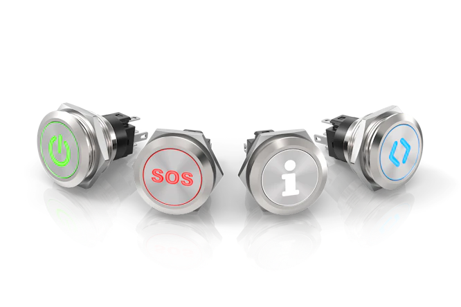 Productos de la serie 82, 4 pulsadores con diferentes símbolos