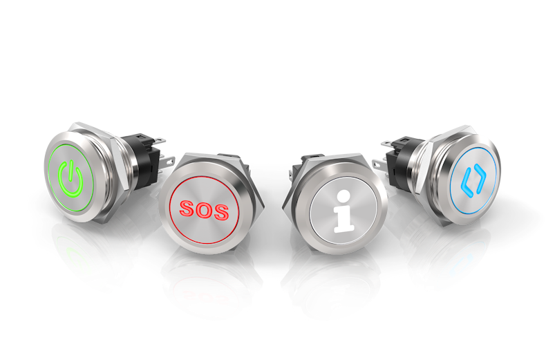 Productos de la serie 82, 4 pulsadores con diferentes símbolos