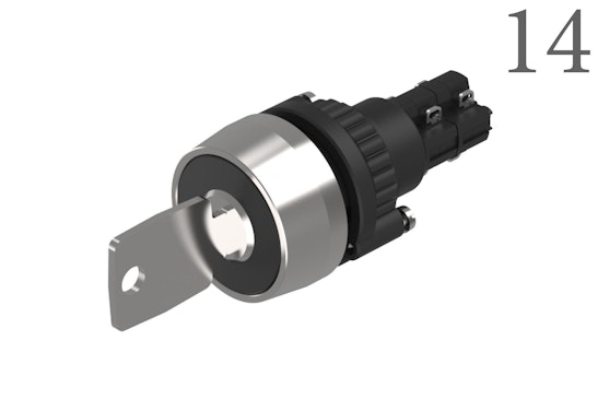Series 14 Keylock switch with silver keylock (BR14_KS_01)